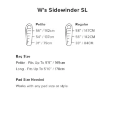 Big Agnes Sidewinder SL 20 - Women's -Outdoor Camping 2021 sizing wssidewindersl rsz 74989.1626823703