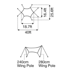 Snow Peak Amenity Tarp Hexa L Set -Outdoor Camping amenity tarp hexa set large tp 851sr dimensions 01 rsz 68482.1675883091