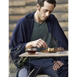 Cocoon Merino Wool And Silk Travel Blanket -Outdoor Camping blanket graphiteblu 75852.1661450078