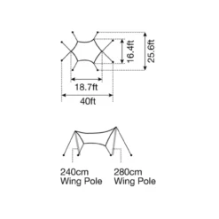 Snow Peak HD Hexa Tarp Pro Set L 9 Snow Peak HD Hexa Tarp Pro Set L -Outdoor Camping hd hexa tarp l tp 862h dimensions 01 rsz 21711.1668452000