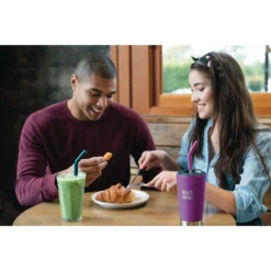 Klean Kanteen Insulated Tumbler W/ Straw - 16 Oz (Fall 2022) -Outdoor Camping k16vsscs bb e ls coffee couple enjoying croissant at coffee shop 75119.1636670777